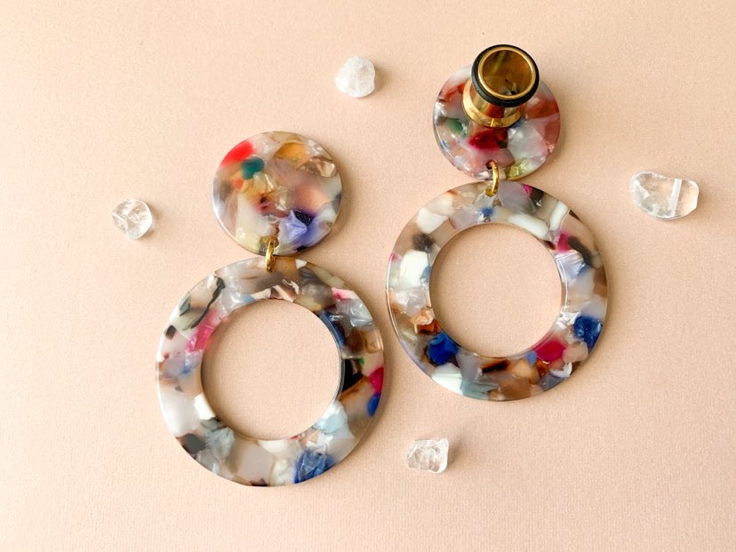 Multicolor Acetate Hoops