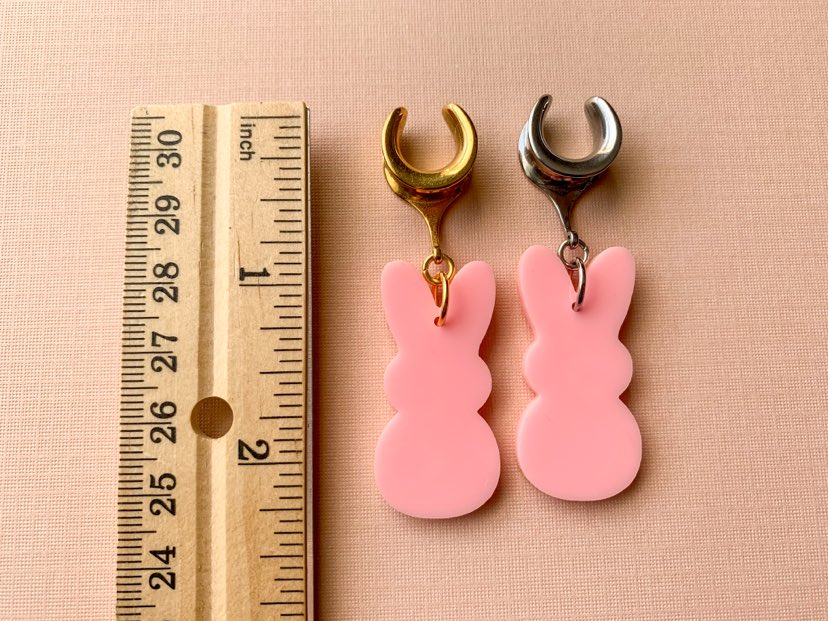 Silver Or Gold Pink Bunny Rabbits