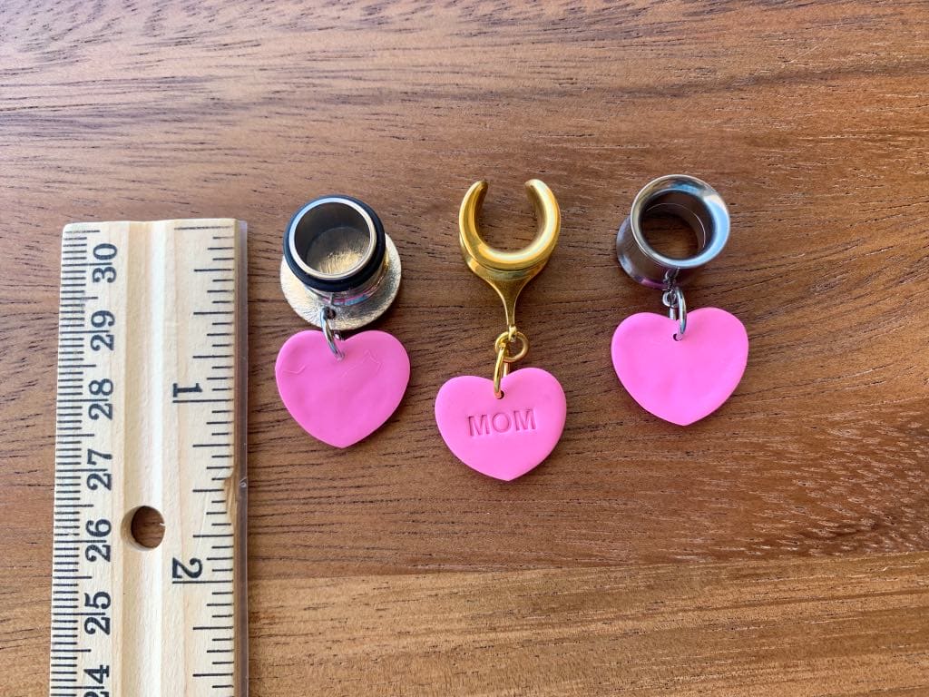 Pink Mother's Day Heart Earrings