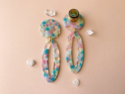 Pink & Blue Pastel Confetti Hoops