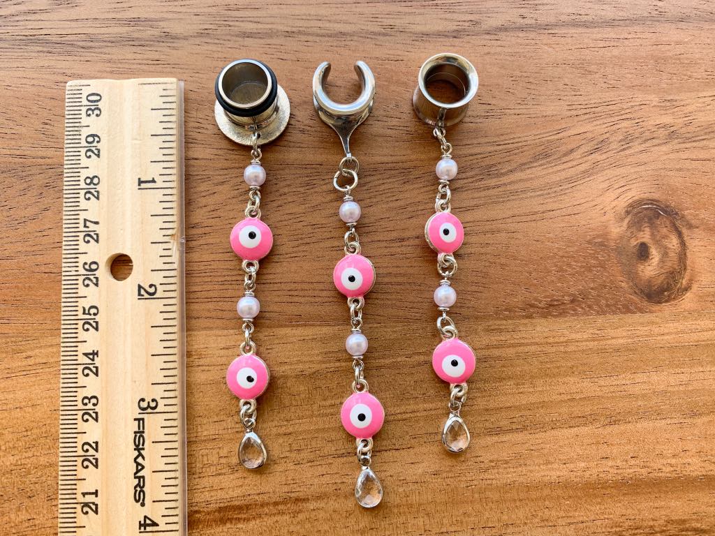 Pink Evil Eyes & Faux Pearls