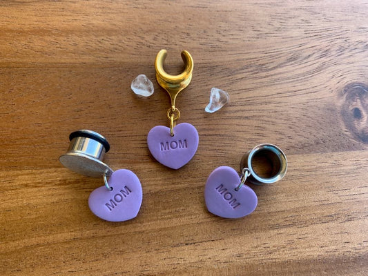 Purple Mother's Day Heart Earrings