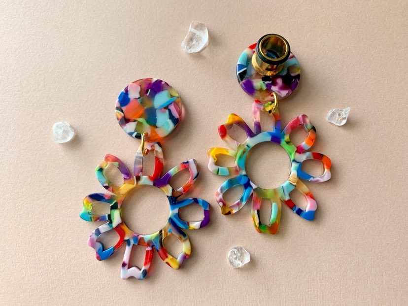 Rainbow Flower Dangles