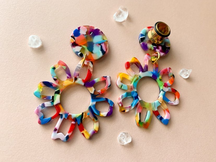 Rainbow Flower Dangles