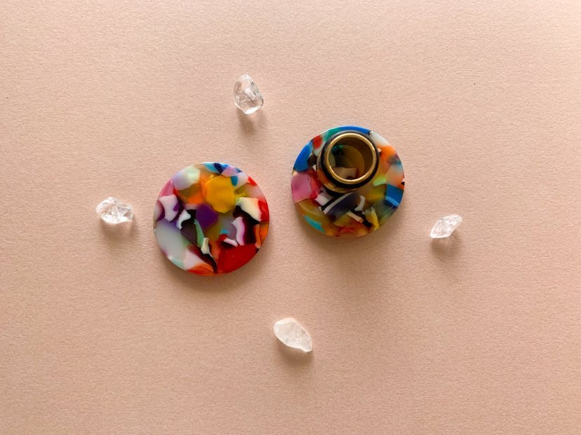 Rainbow Marble Studs