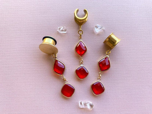 Red & Gold Jeweled Dangles