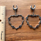 Silver Barbed Heart Earrings