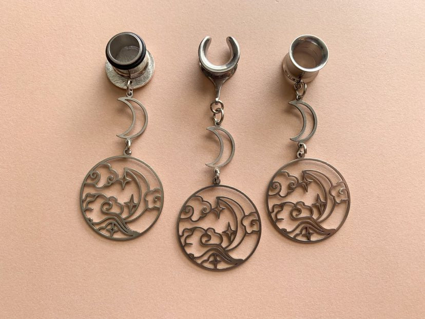 Silver Celestial Night Sky Dangles