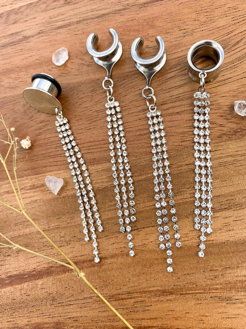 Silver Rhinestone Tassels