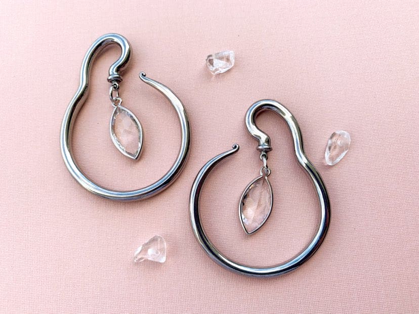 Silver Spiral Hangers w/ Oval Tears