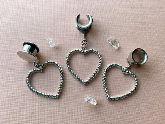 Silver Zinc Rope Hearts