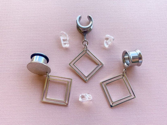 Small Silver Square Dangles