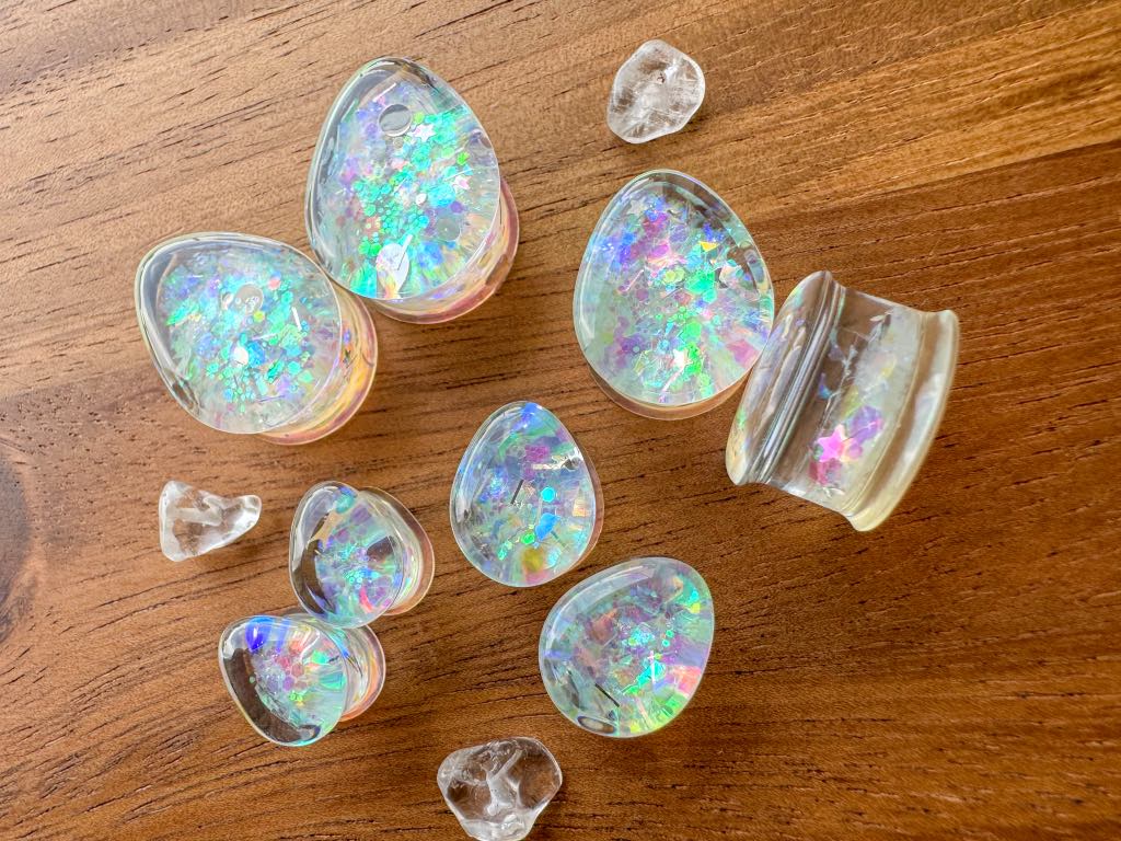 'Stardust Glow' Iridescent Oval Plugs