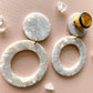 White Marbled Acetate Hoops