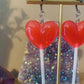 Silver & Red Heart Lollipops