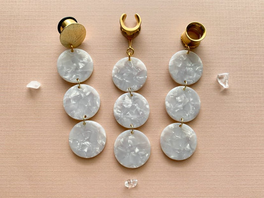 3-Tier White Marble Dangles