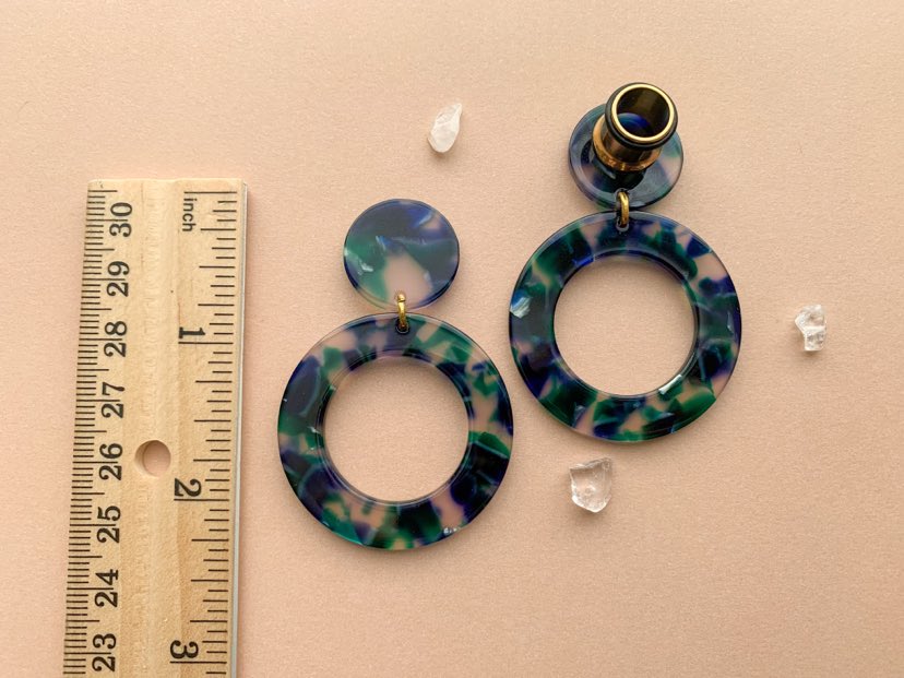 Blue & Green Marble Hoops