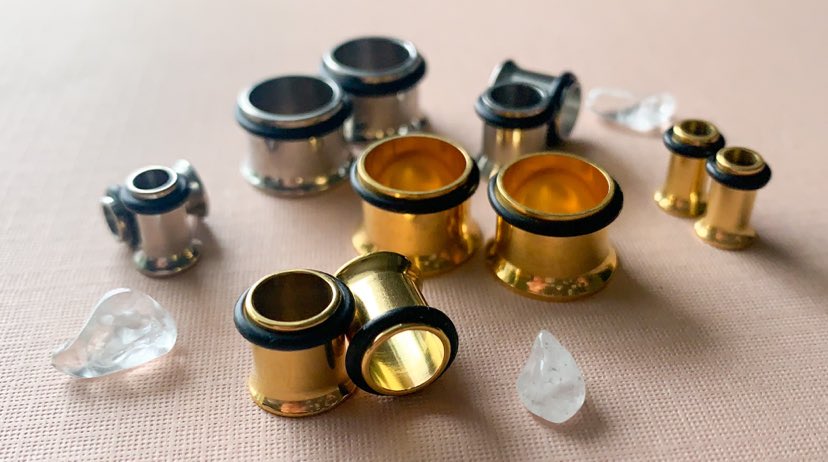 Gold Or Silver Minimalistic Ear Tunnels