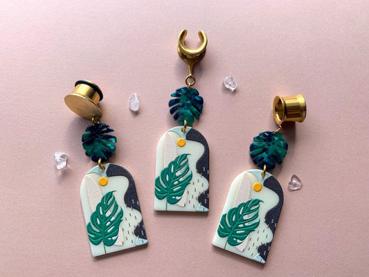 Tropical Monstera Paradise Acrylic Dangles